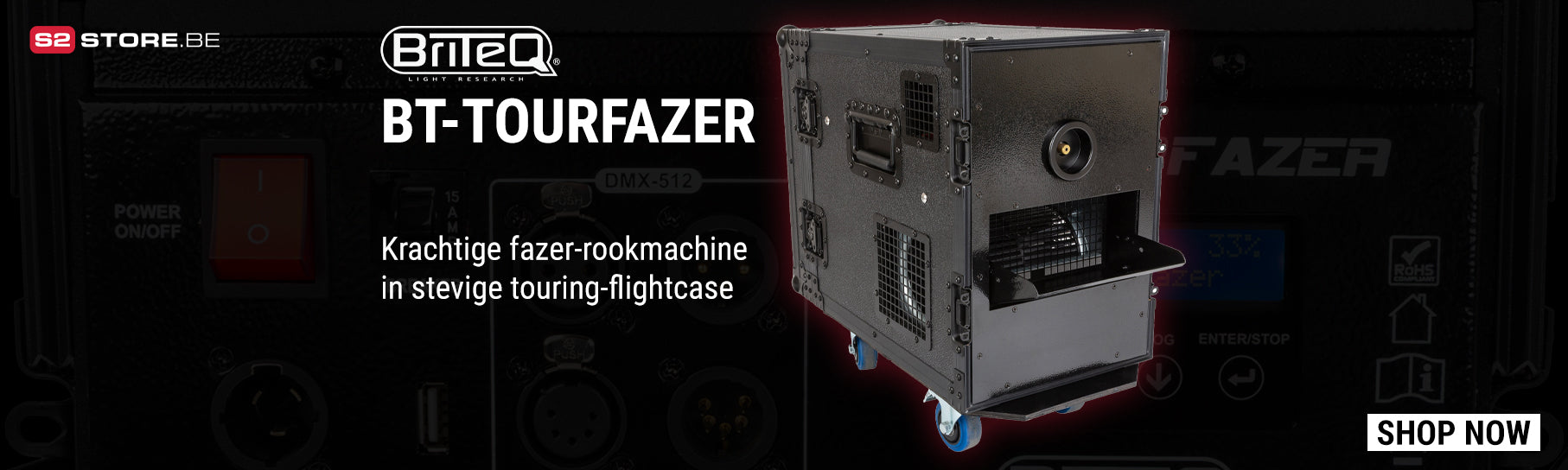 Briteq BT-Tourfazer - krachtige fazer-rookmachine in stevige touring-flightcase