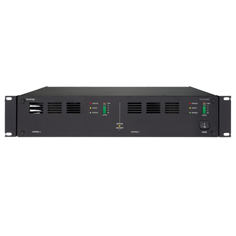 PA2240BP BIAMP 100VOLT VERSTERKER 2X240WATT