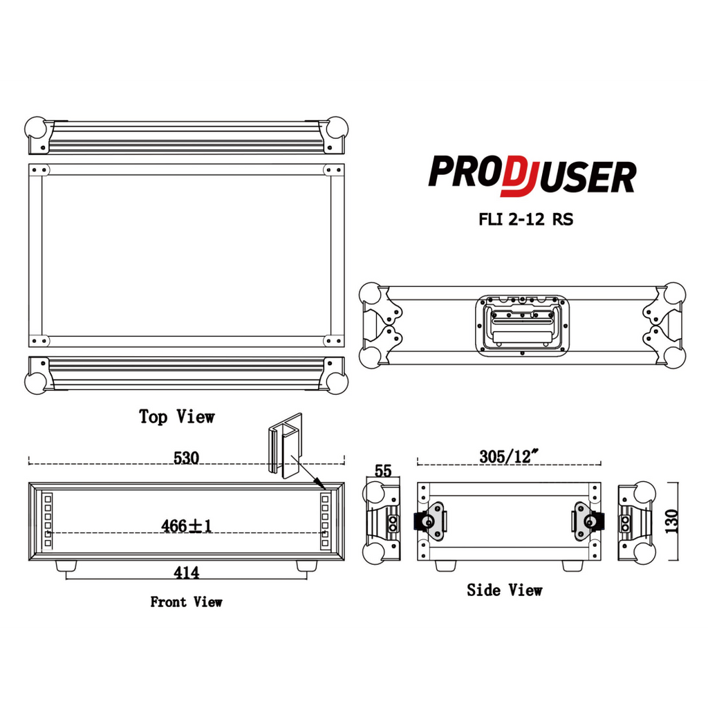 FLI-2-12 RS ProDJuser 19" Rack Case 2U