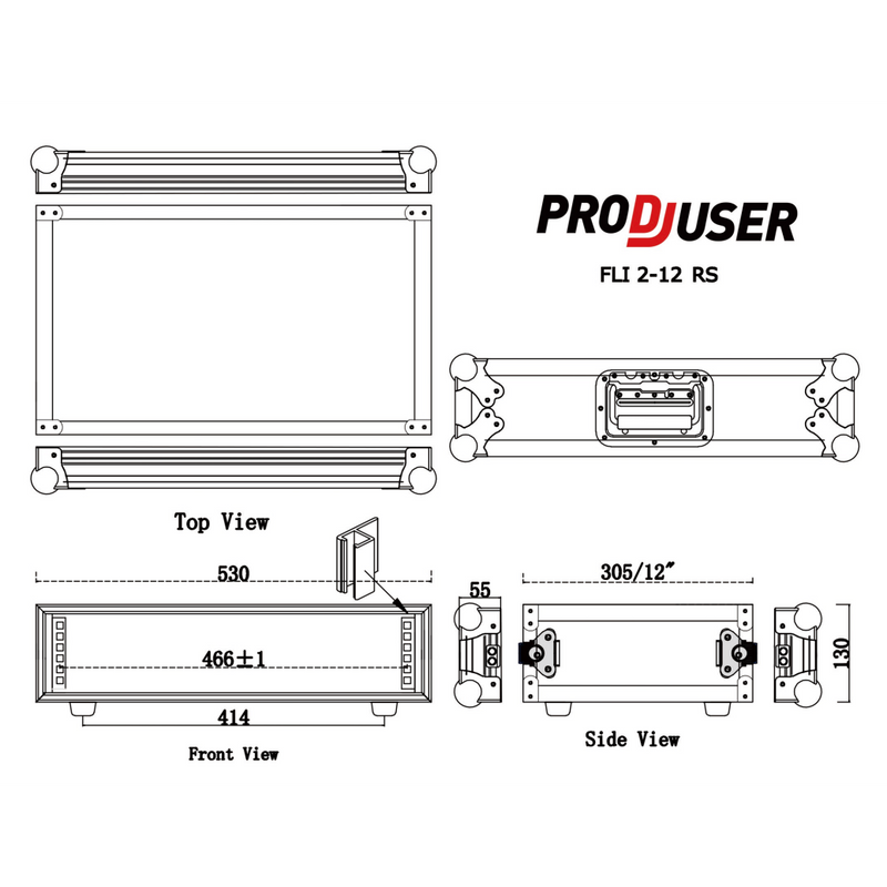 FLI-2-12 RS ProDJuser 19" Rack Case 2U