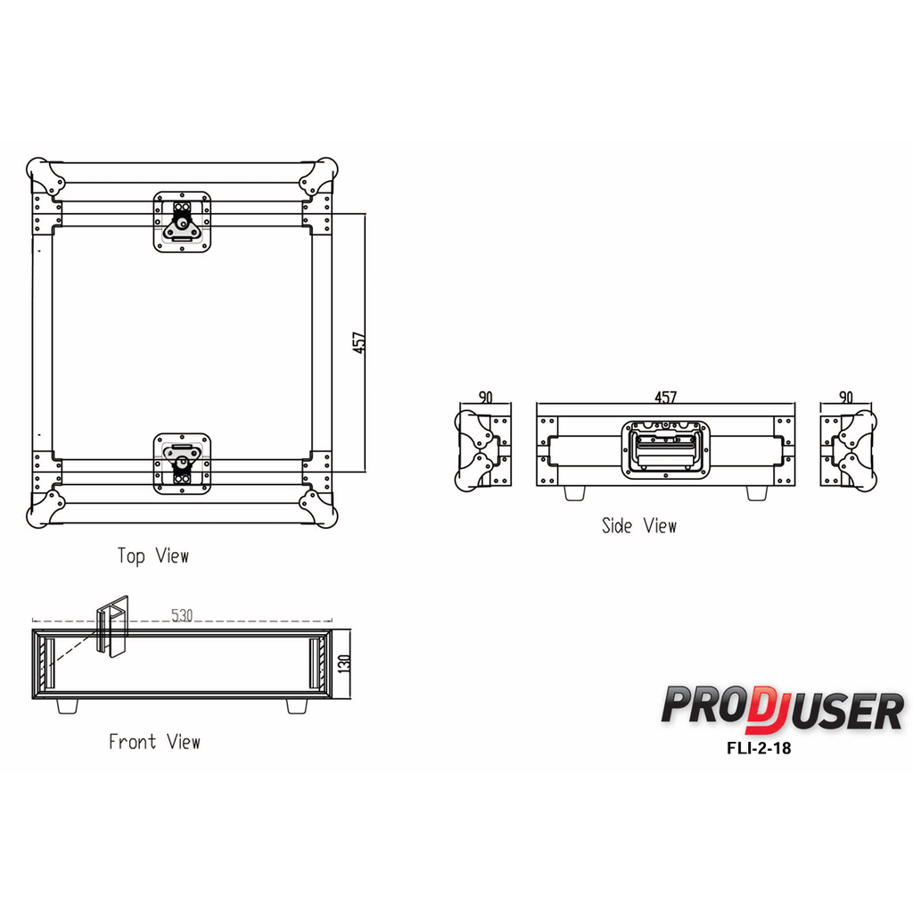 FLI-2-18 RS ProDJuser 19" Rack Case 2U