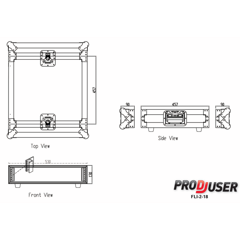 FLI-2-18 RS ProDJuser 19" Rack Case 2U
