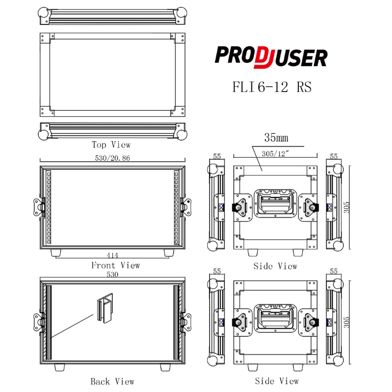 FLI-6-12 RS ProDJuser 19" Rack Case 6U