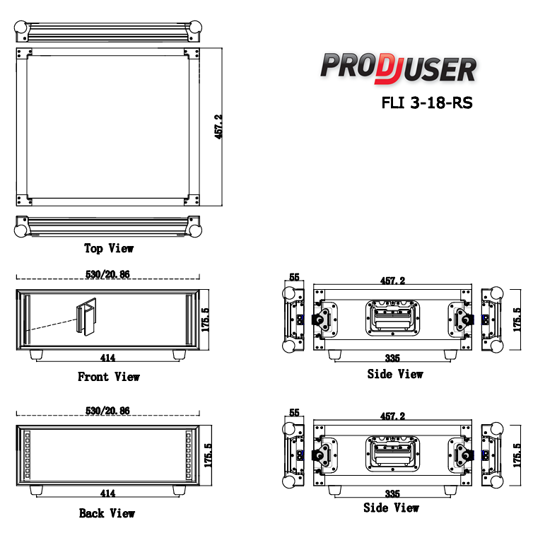 FLI-3-18 RS ProDJuser 19" Rack Case 3U