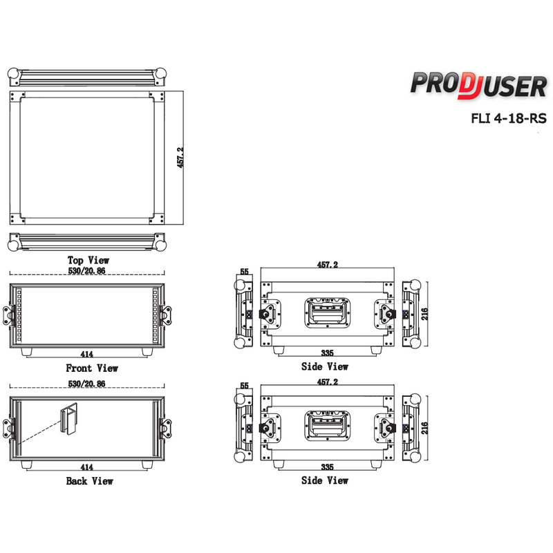 FLI-4-18 RS ProDJuser 19" Rack Case 4U