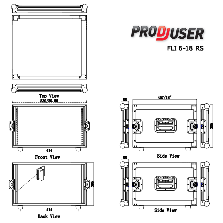 FLI-6-18 RS ProDJuser 19" Rack Case 6U
