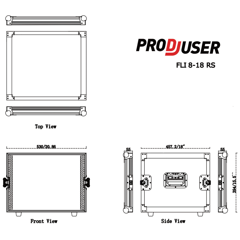 FLI-8-18 RS ProDJuser 19" Rack Case 8U