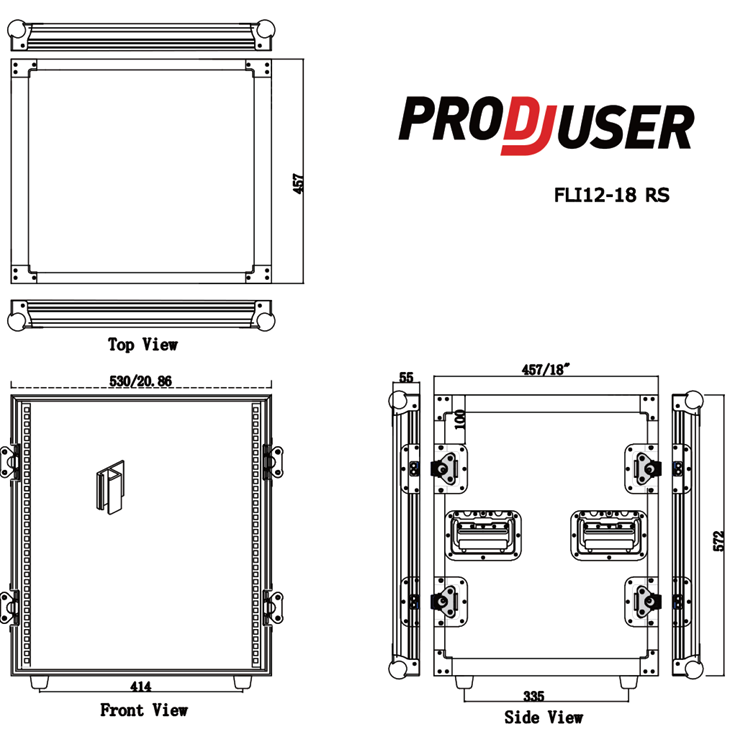FLI-12-18 RS ProDJuser 19" Rack Case 12U