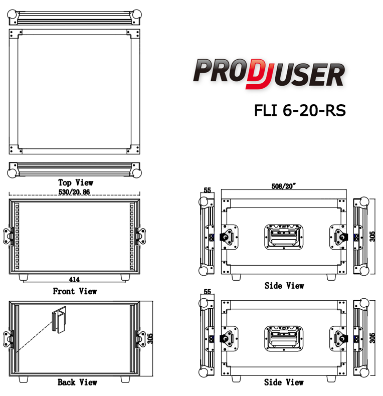 FLI-6-20 RS ProDJuser 19" Rack Case 6U