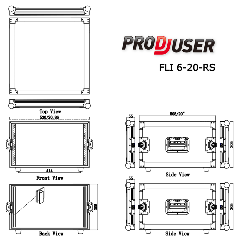 FLI-6-20 RS ProDJuser 19" Rack Case 6U