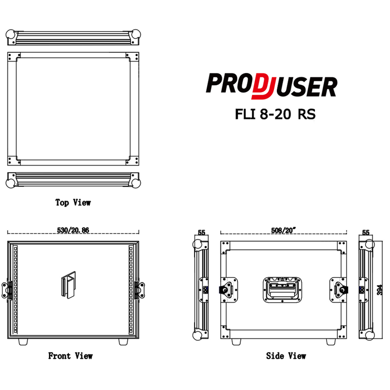 FLI-8-20 RS ProDJuser 19" Rack Case 8U