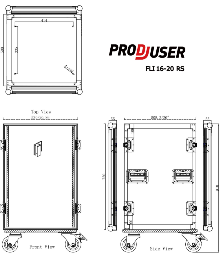 FLI-16-20 RS ProDJuser 19" Rack Case 16U