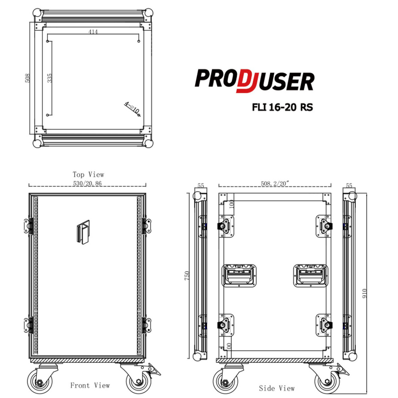 FLI-16-20 RS ProDJuser 19" Rack Case 16U
