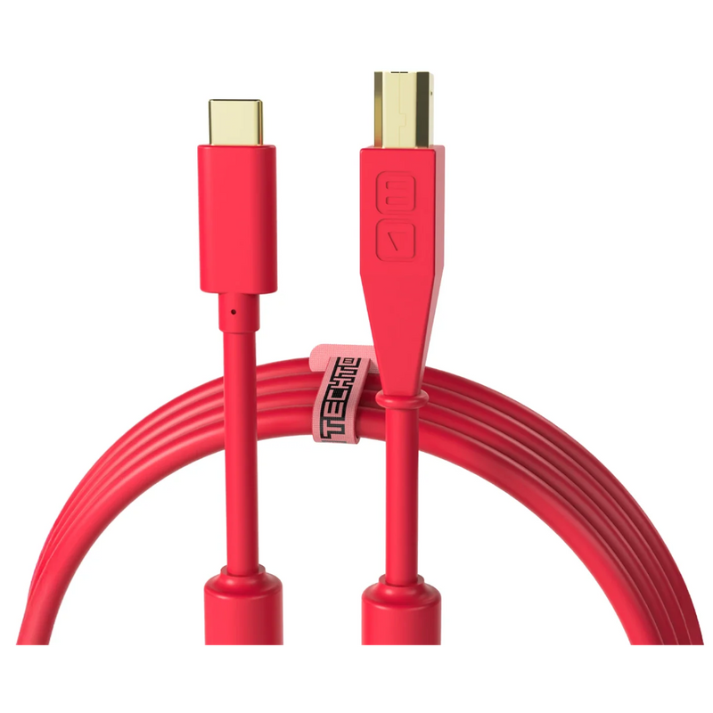 Chroma Cable DJ Techtools USB-C naar USB-B Kabel 1.5m (Rood)