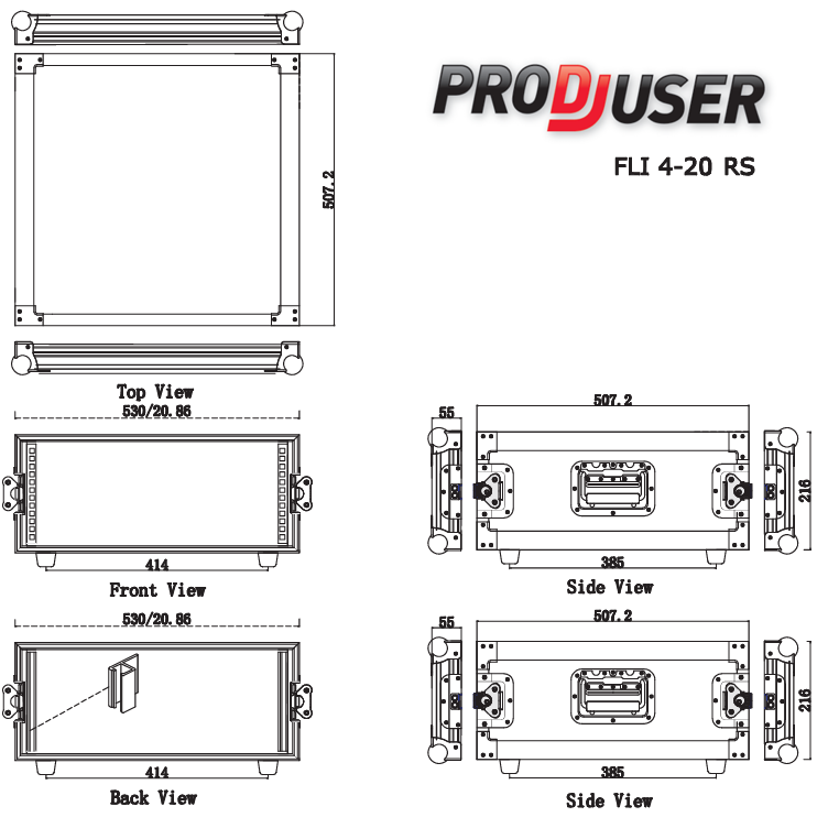 FLI-4-20 RS ProDJuser 19" Rack Case 4U