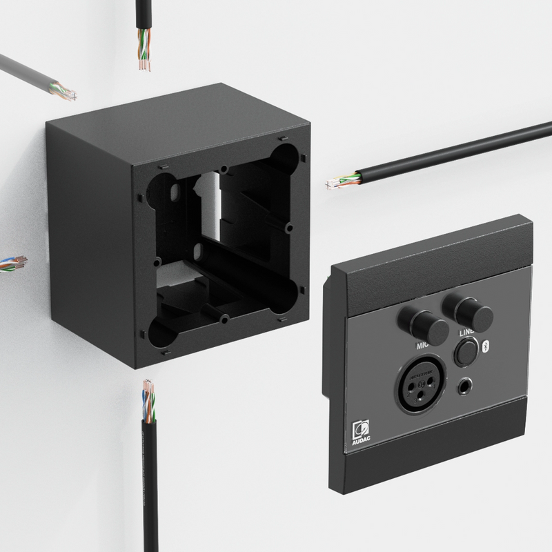 WB200/SW Audac Opbouw Wandbox voor 80 x 80 mm Wandpanelen (Wit)