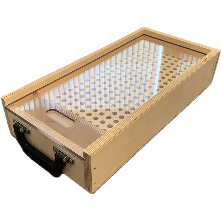 Case voor 200 x Trusspennen/Clips met Plexi Deksel