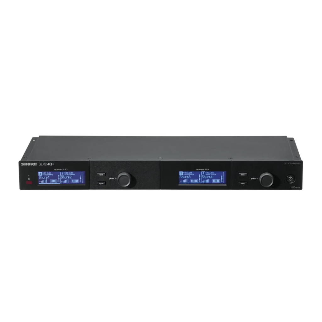 SLXD4Q+ Shure 4-Kanaals Ontvanger met Dante G65 (470-606 Mhz)