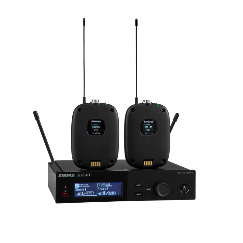 SLXD14D+ Shure Dual Draadloos Bodypack-systeem G65 (470-606MHz)