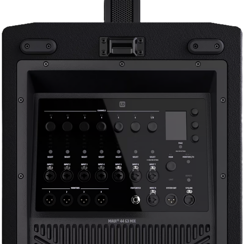 MAUI 44 G3 MIX LD Systems 4-weg Kolom-PA-systeem met Digitale Mixer (Zwart)