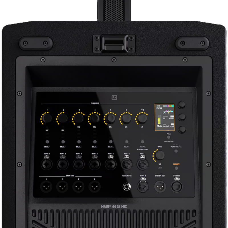 MAUI 44 G3 MIX LD Systems 4-weg Kolom-PA-systeem met Digitale Mixer (Zwart)