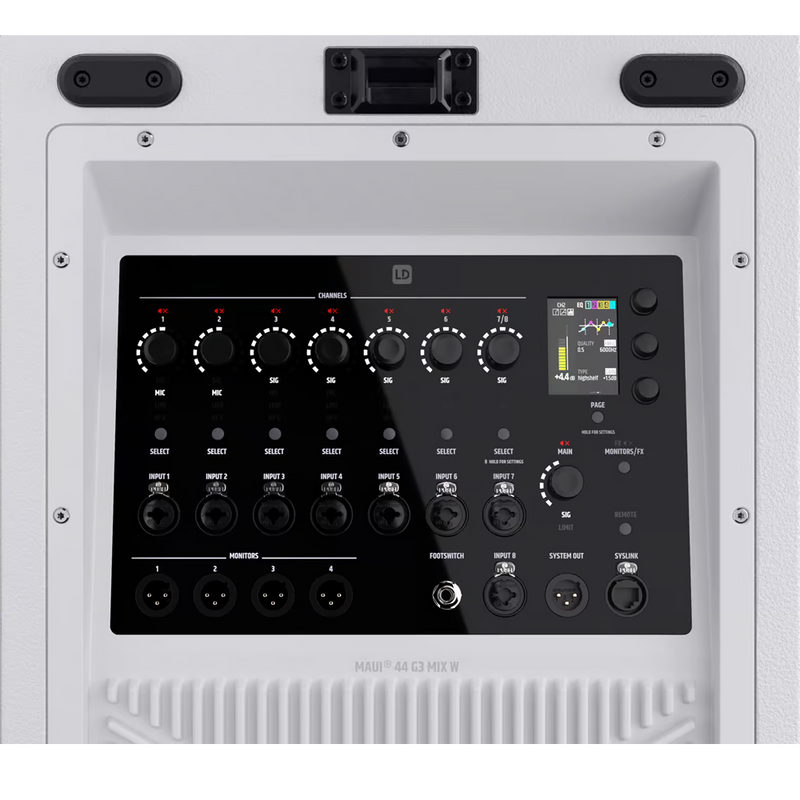 MAUI 44 G3 MIX W LD Systems 4-weg Kolom-PA-systeem met Digitale Mixer (Wit)
