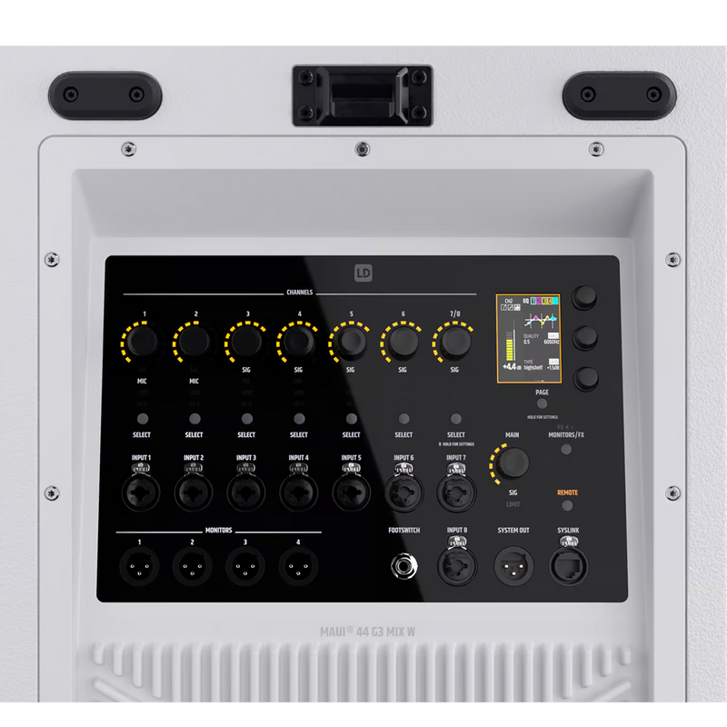 MAUI 44 G3 MIX W LD Systems 4-weg Kolom-PA-systeem met Digitale Mixer (Wit)