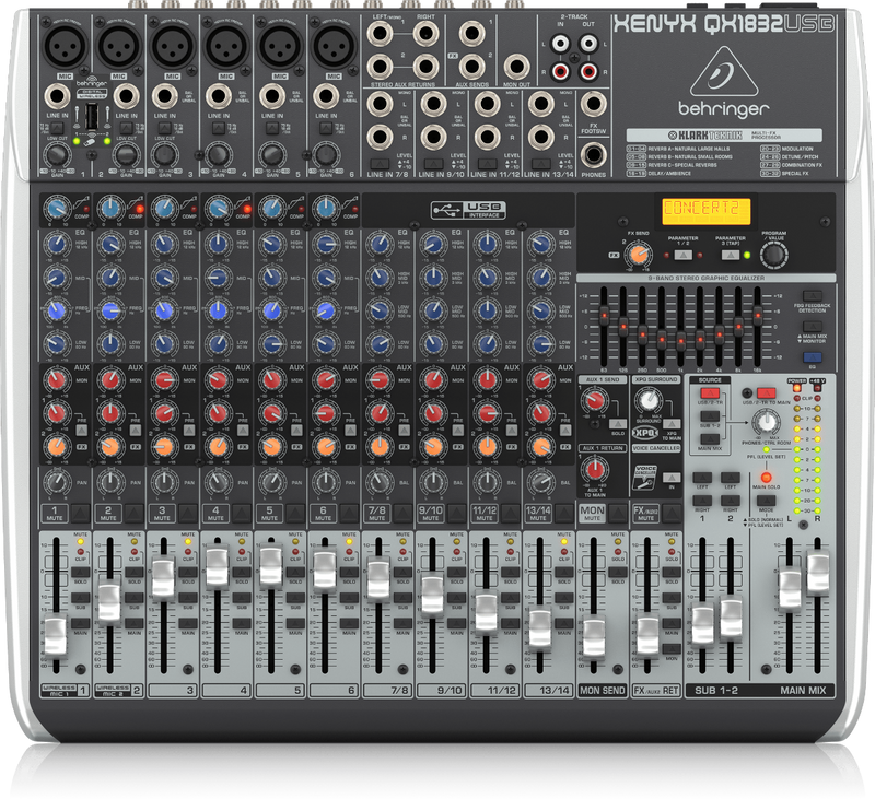 Xenyx QX1832USB Behringer Analoge Mengtafel met Effecten
