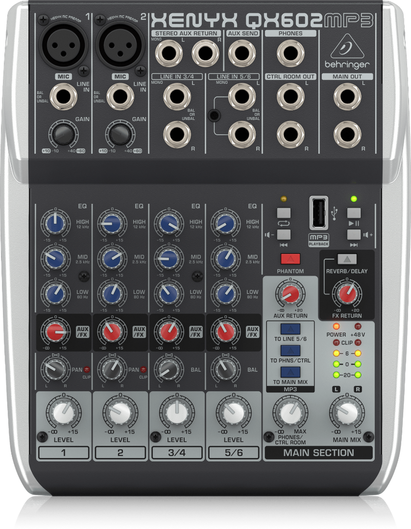 Xenyx QX602MP3 Behringer Analoge Mengtafel met Multi-FX