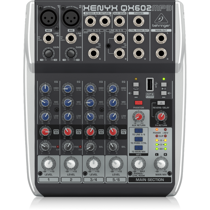 Xenyx QX602MP3 Behringer Analoge Mengtafel met Multi-FX