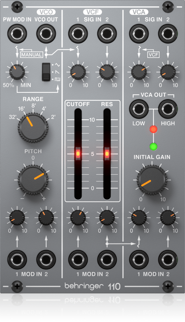 110 VCO/VCF/VCA Behringer Module voor Eurorack