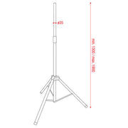 AIR PRESSURE SPEAKER STAND DAP AUDIO 40KG Max (luchtgeveerd)