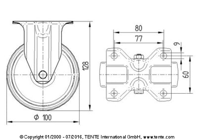 BLAUW BOKWIEL TENTE 100MM