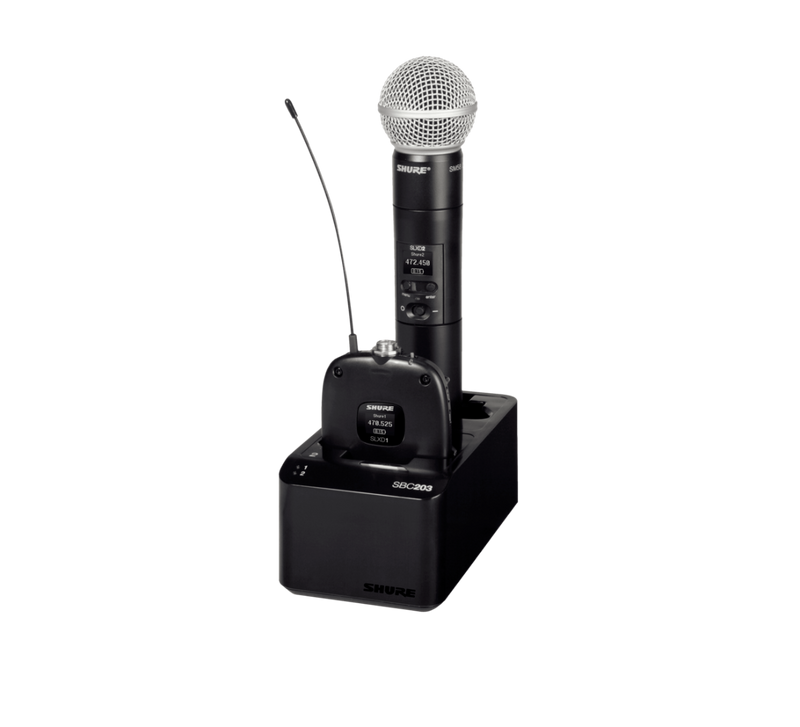 SBC203 Shure Dubbel Laadstation voor 2 SB903 Lithium-ionbatterij