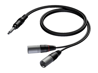 STEREO JACK MANNELIJK - 2 x XLR MANNELIJK 1.5m PROCAB EOL