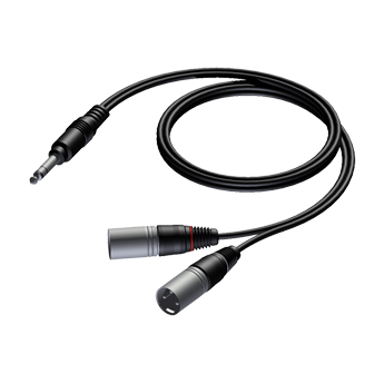 STEREO JACK MANNELIJK - 2 x XLR MANNELIJK 1.5m PROCAB EOL