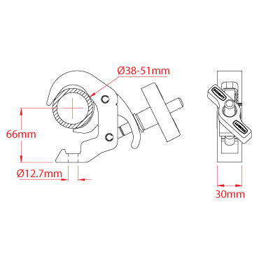 QUICK TRIGGER CLAMP ZWART SLIMLINE MAX100KG TUV DOUGHTY