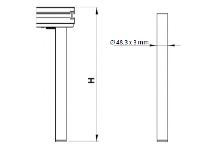 PODIUMPOOT 100CM 48.3X3MM SIXTY82