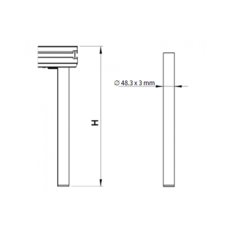 PODIUMPOOT 100CM 48.3X3MM SIXTY82