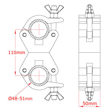 SWIVEL COUPLER ALUMINIUM 750KG TUV DOUGHTY