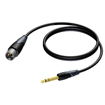 SIGNAALKABEL PROCAB XLR MALE-JACK 6.3mm MALE STEREO 5m