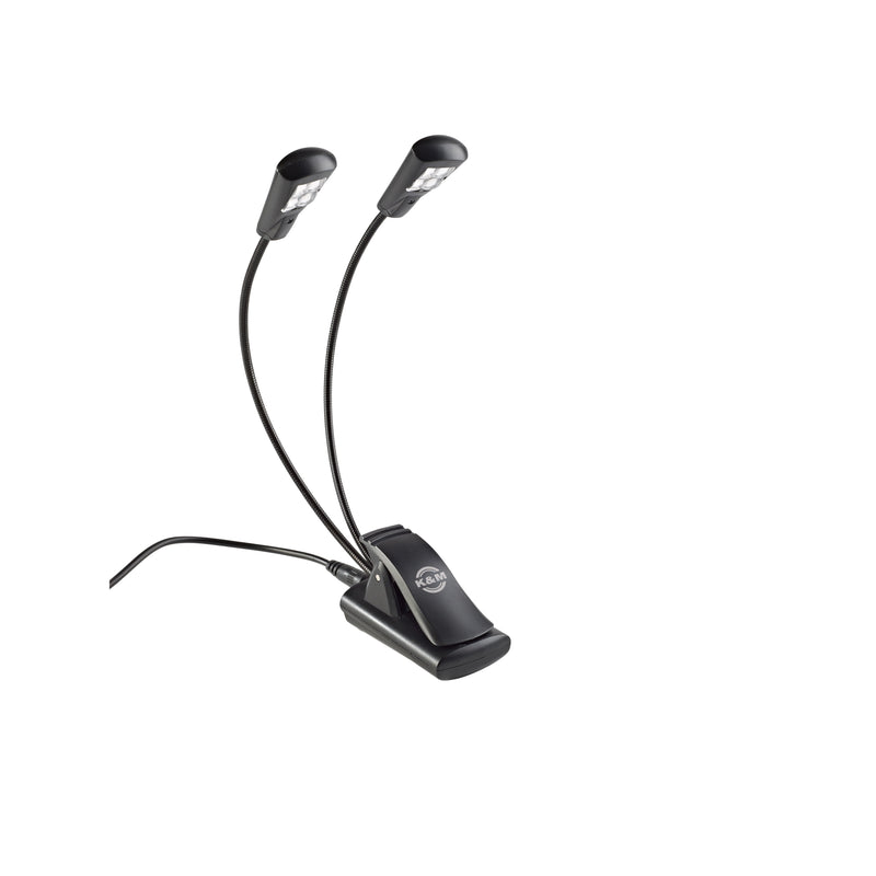 12245 K&amp;M MUSIC LIGHT STAND 2 ARMEN 4 LEDs MET VOEDING
