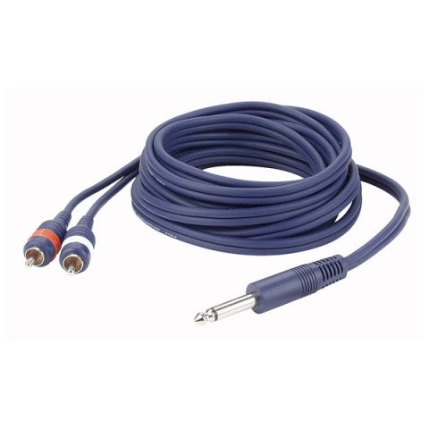 SIGNAAL KABEL MONO JACK > 2 RCA M L/R 1.5METER DAP AUDIO