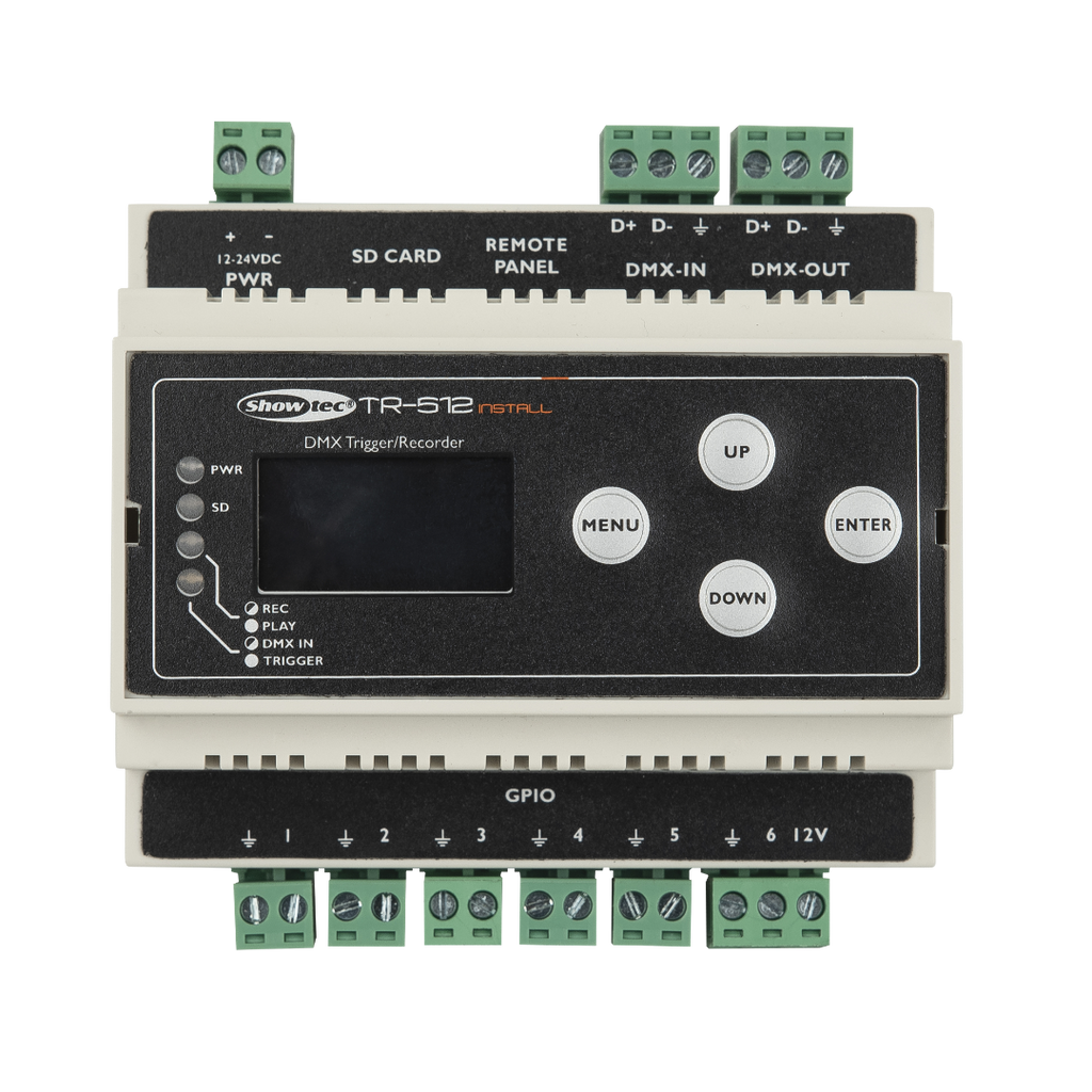 TR-512 Install Showtec Din-Rail DMX Recorder/Afspeelunit