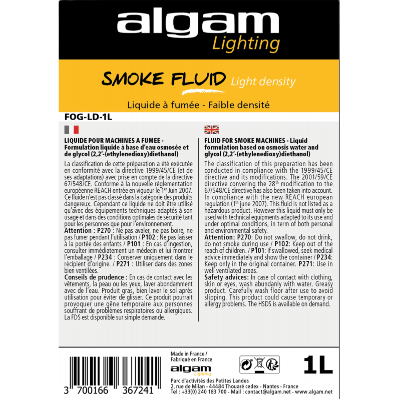 FOG-LD-1L Algam Lighting Low Density Rookvloeistof (1L)
