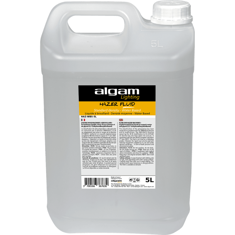 HAZ-WBS-5L Algam Lighting Haze Vloeistof Medium Waterbasis (5L)