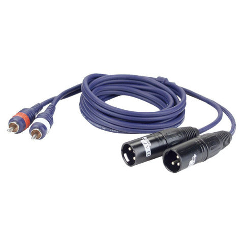 SIGNAAL KABEL 2 RCA M L/R > 2 XLR M 3P 3METER DAP AUDIO