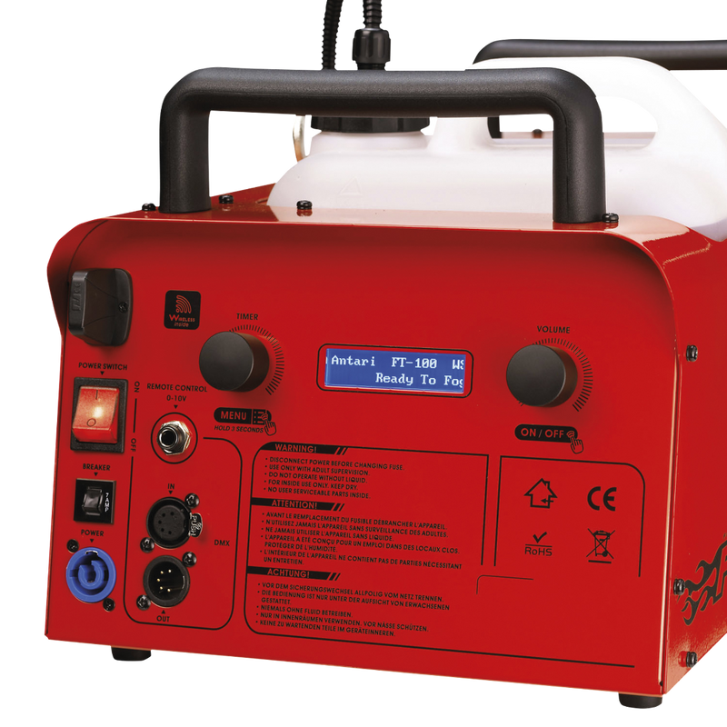 FT-100 ANTARI ROOKMACHINE 1500W VOOR BRANDOEFENINGEN