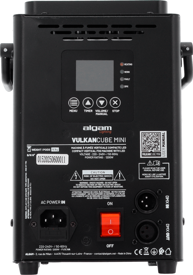 Vulkan Cube Mini Algam Lighting Verticale Rookmachine