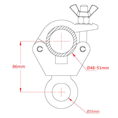 DOUGHTY CLAMP HANGING CLAMP (M12 eyenut - 500 kg)